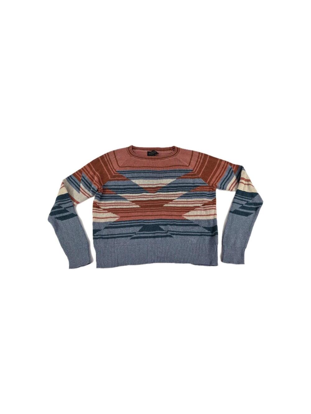 Pendleton Women's Raglan Sleeve Cotton Size M Southwest Graphic Pullover Sweater